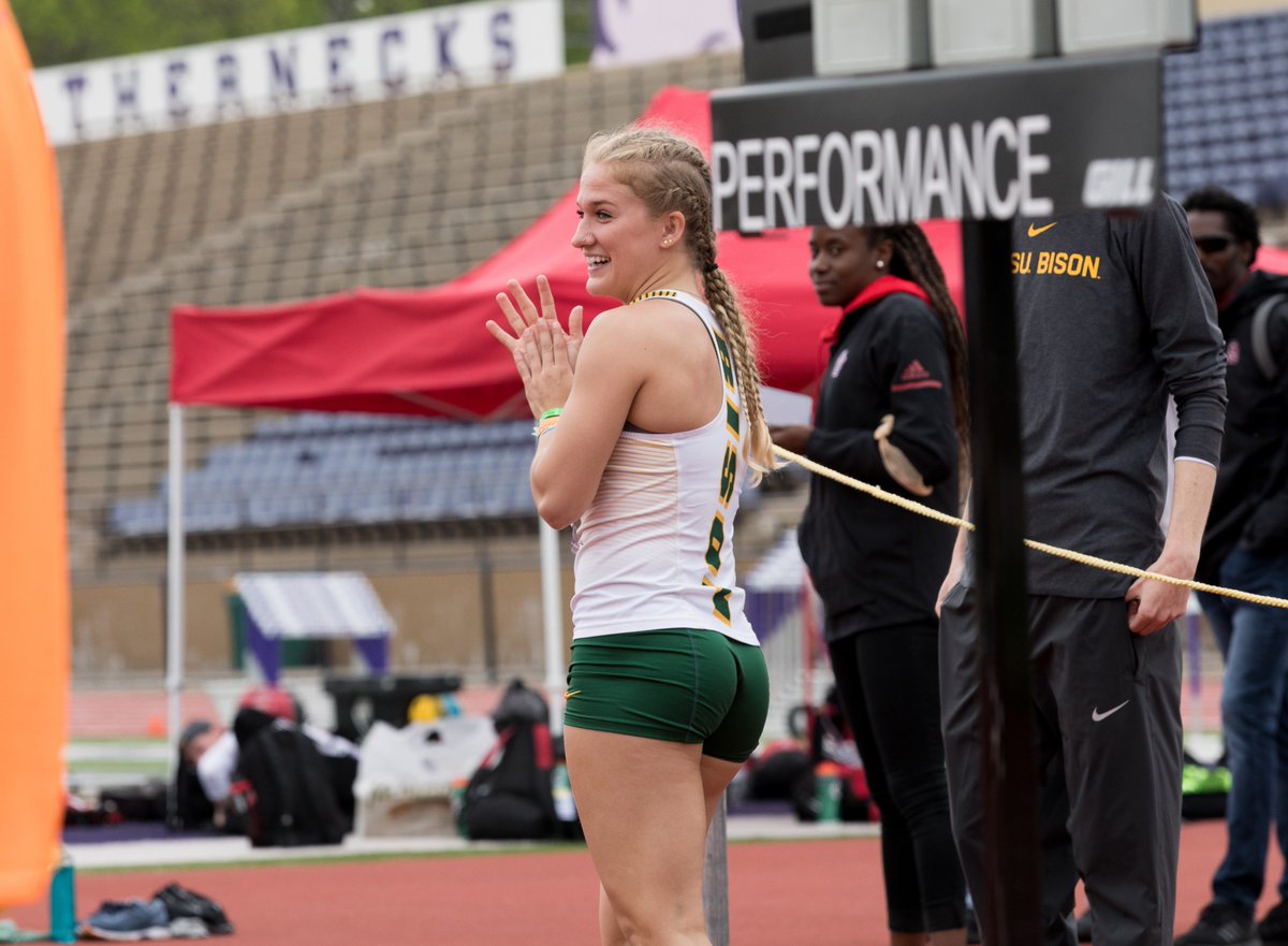 Macy Denzer placed 3rd in the Summit League heptathlon with a personal-best score of 5,059, topping her previous high by 113 points. She now ranks 8th in NDSU history.