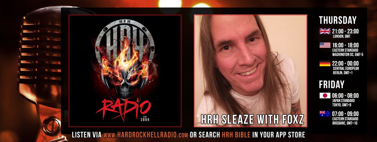 Brothers n' Sisters of Sleaze. .. We are live on air through 'til 11pm here in the U.K. so come &amp; join the party...
Listen in ===> hardrockhellradio.com
Tune in ===> tunein.com/radio/Hard-Roc…
Join in ====> Download the free HRH BIBLE app and join us live in the chatroom