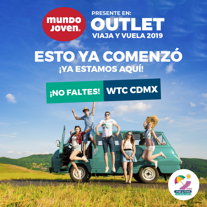 mundo_joven's tweet photo. ¡Esto ya arrancó! Del 9 al 12 de mayo te esperamos en el World Trade Center, CDMX en el gran Outlet #ViajaYVuela, no olvides visitar nuestro stand, ¡NUESTRAS PROMOS ESTÁN INCREÍBLES! 😃
Ven con toda tu familia y planea las mejores vacaciones. Encuentra todo para tu viaje ✈️ https://t.co/B6rqnB8y2C