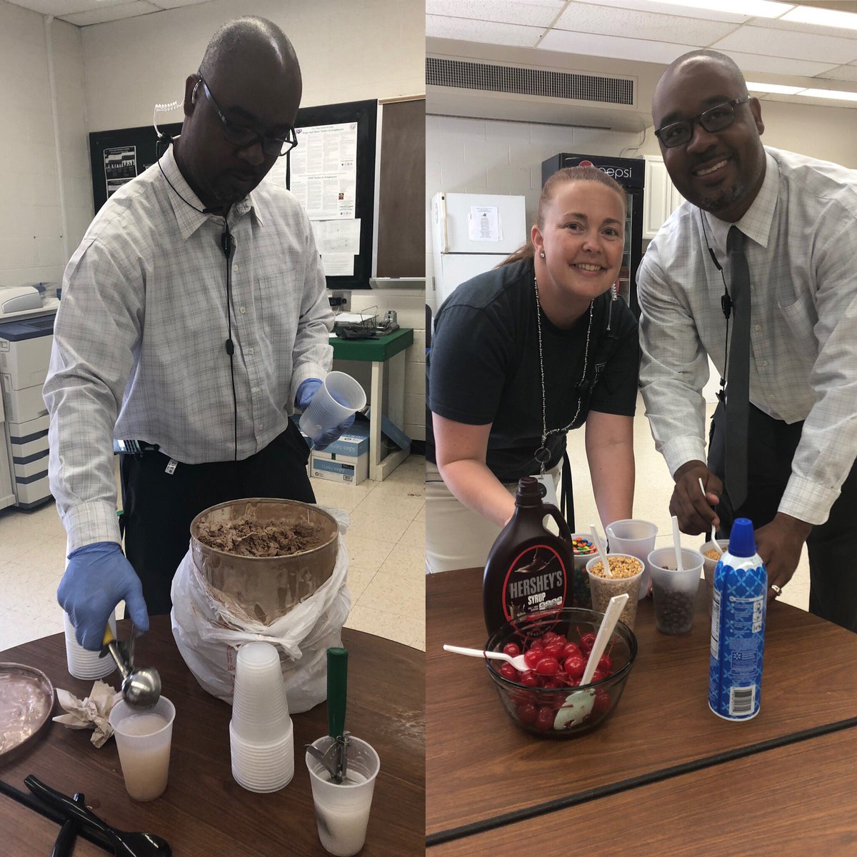 AshbrookHS's tweet photo. Another sweet teacher appreciation gift. Our staff culture committee and our administrative team served up ice cream sundaes to all the staff.  Thank you to Tony’s for the ice cream!!  💚
#wechooseashbrook💚  @GastonSchools  @LitoMantecon https://t.co/IKlTjSeld0