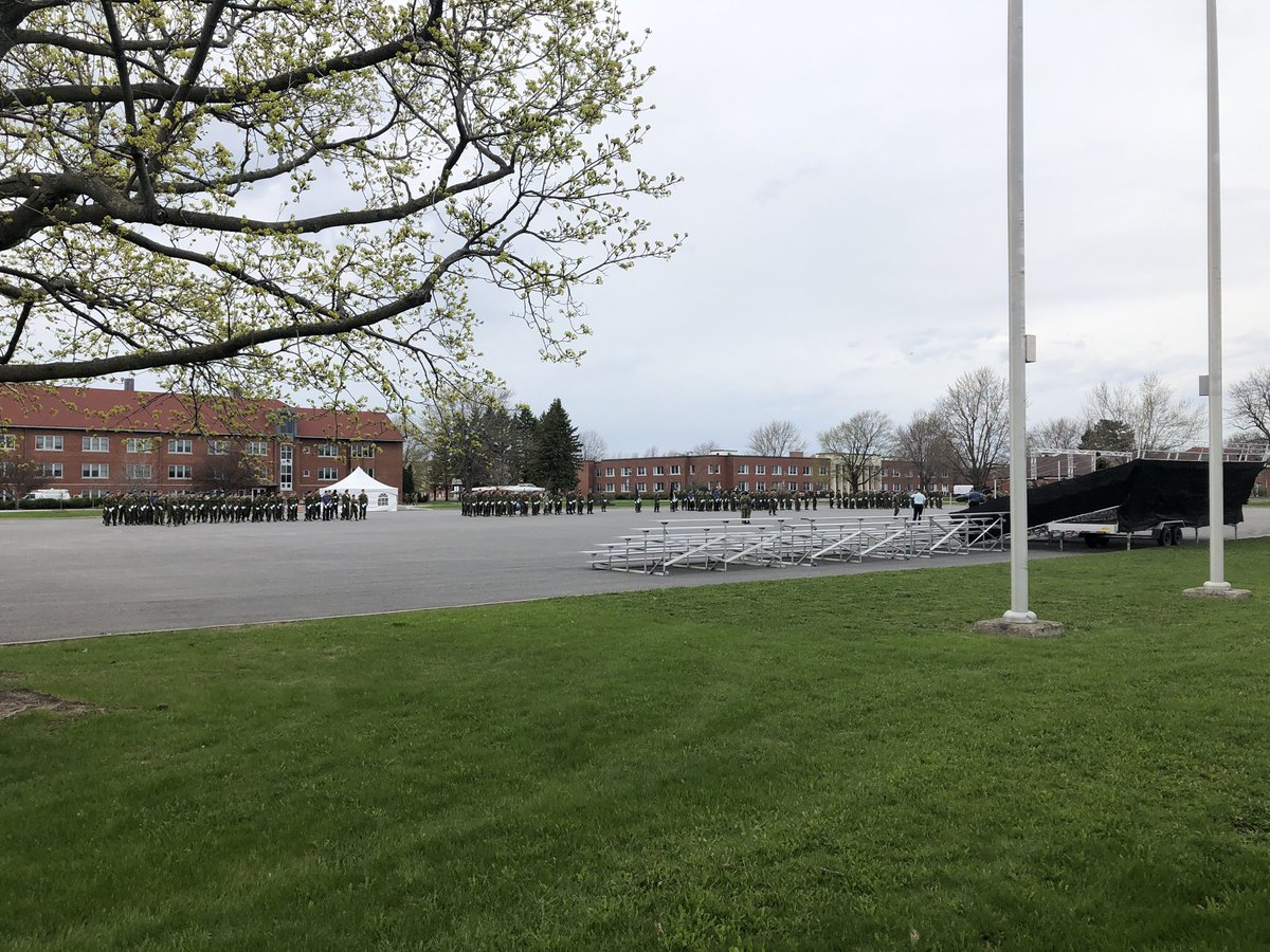 Graduation Parade practice happening right now at RMC Saint-Jean.