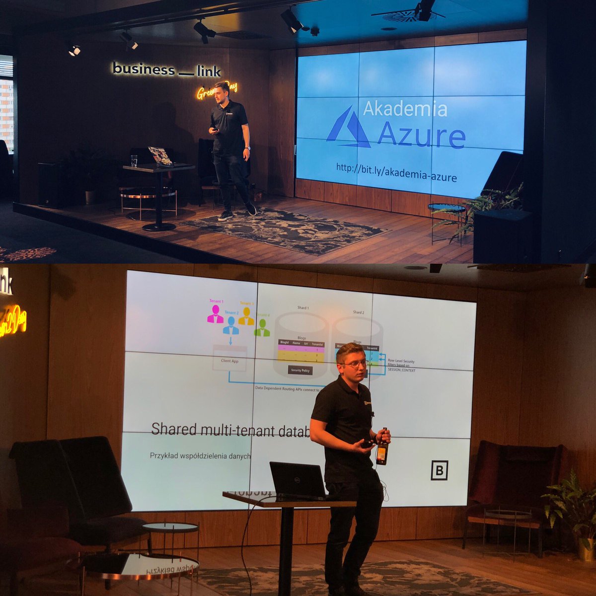 C_tech Wrocław 💪 #Azure 
<a href="/KacperSwislocki/">Kacper Świsłocki</a> - Introduction to multi-tenant applications with Azure &amp; <a href="/mtyborowski09/">Marcin Tyborowski</a> - Microsoft Azure Logic Apps - easy way to serverless 
Dzięki za kolejne super spotkanie!