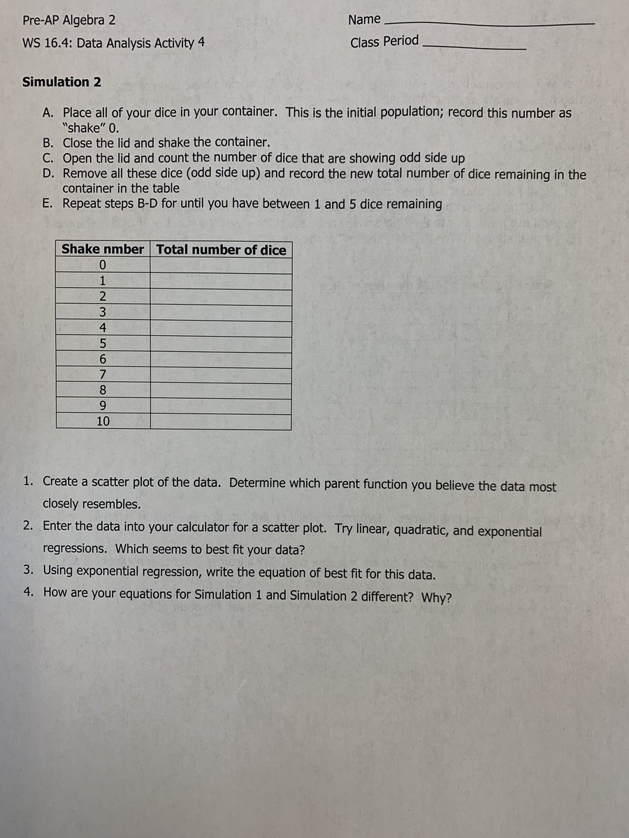MrsDaltonMath's tweet image. Data Analysis Simulations in #alg2chat today! Fun way to explore Exponential Functions! @Dartboard44 @ByronNelsonHigh #iteachmath