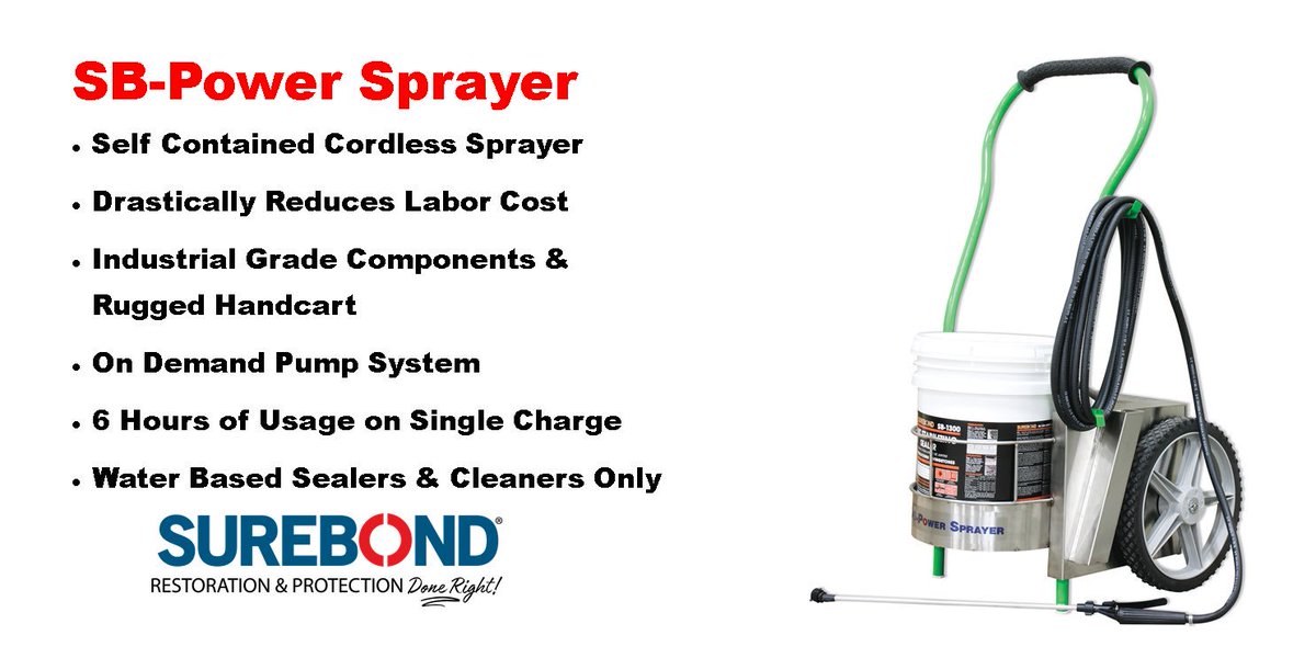 seksurebond's tweet photo. Looking for ways to increase productivity when cleaning or sealing pavers? Save time and cut labor costs with the SB-Power Sprayer. Applies up to 720 gallons of sealer in one six hour charge.
#hardscapesdoneright #surebond #cleanandseal #protip #hardscape #pavers #sprayer https://t.co/e9ObjaiHxS