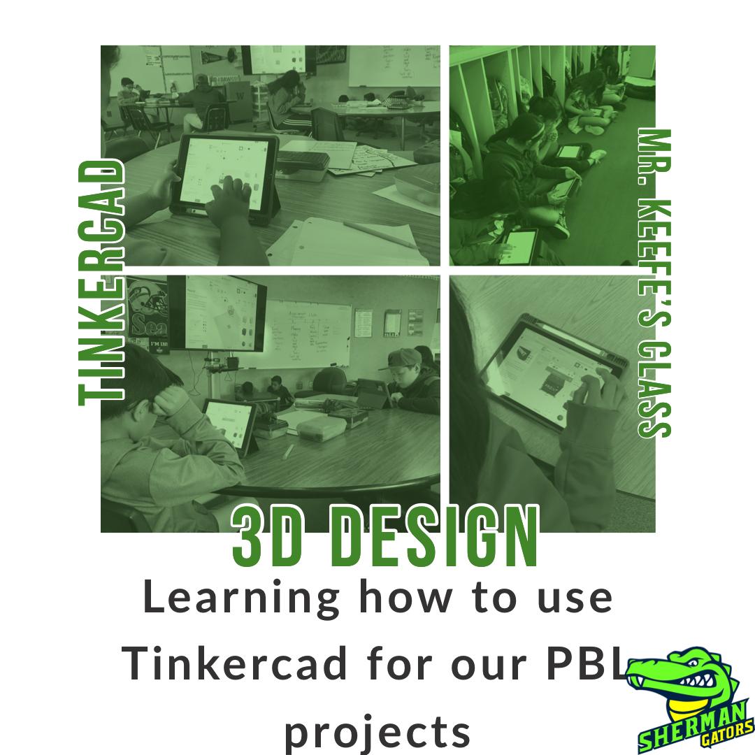 keefe67's tweet photo. Learning how to use @tinkercad to begin our PBL Projects. #EdTech #3DPrinting #Lasercutting #PBL #NSD131 #FutureReady —> #NowReady @NampaSD_CIO @loraevanouski @shermangators https://t.co/y1feZ3MOtr