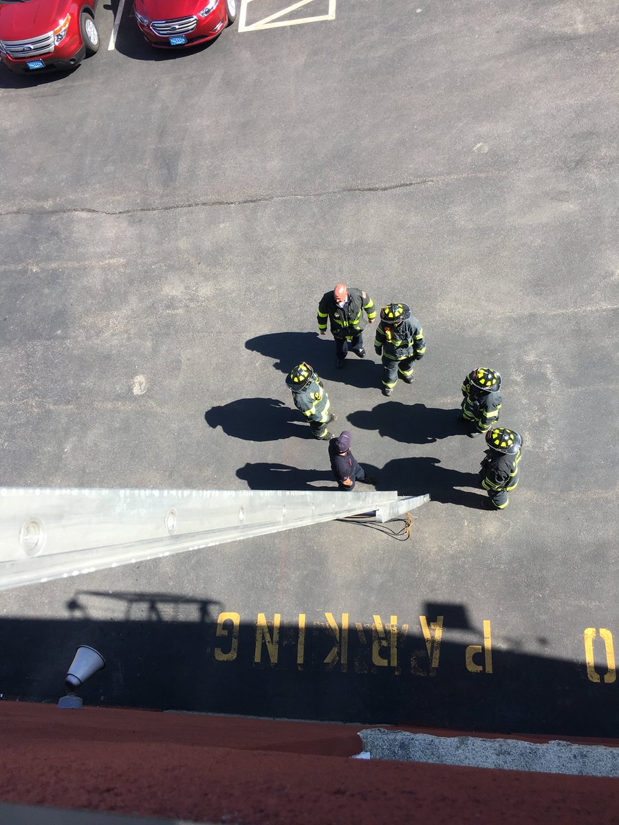 Moving up in the world! 

Our Probationary firefighters working on the 35 foot ladder at headquarters today.