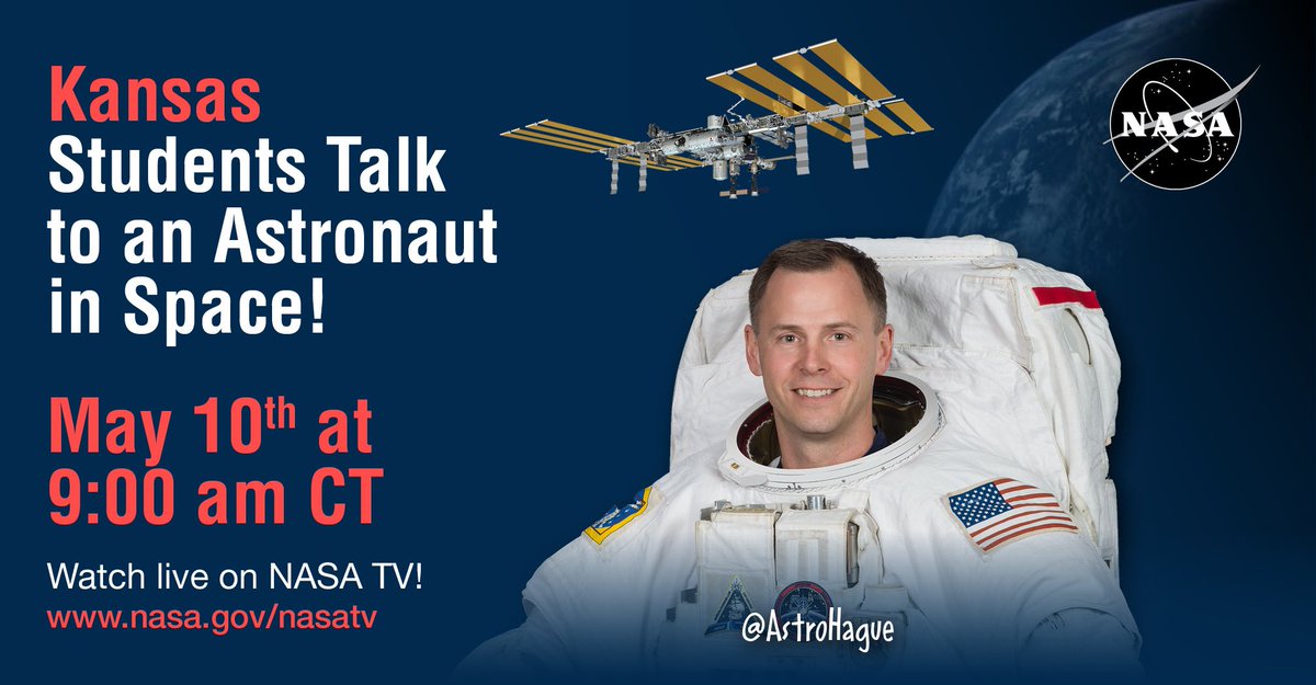KathyPreheim's tweet photo. So excited for our students!!!! #usd398 #astronaut  #NickHague https://t.co/e00ETPsOYK