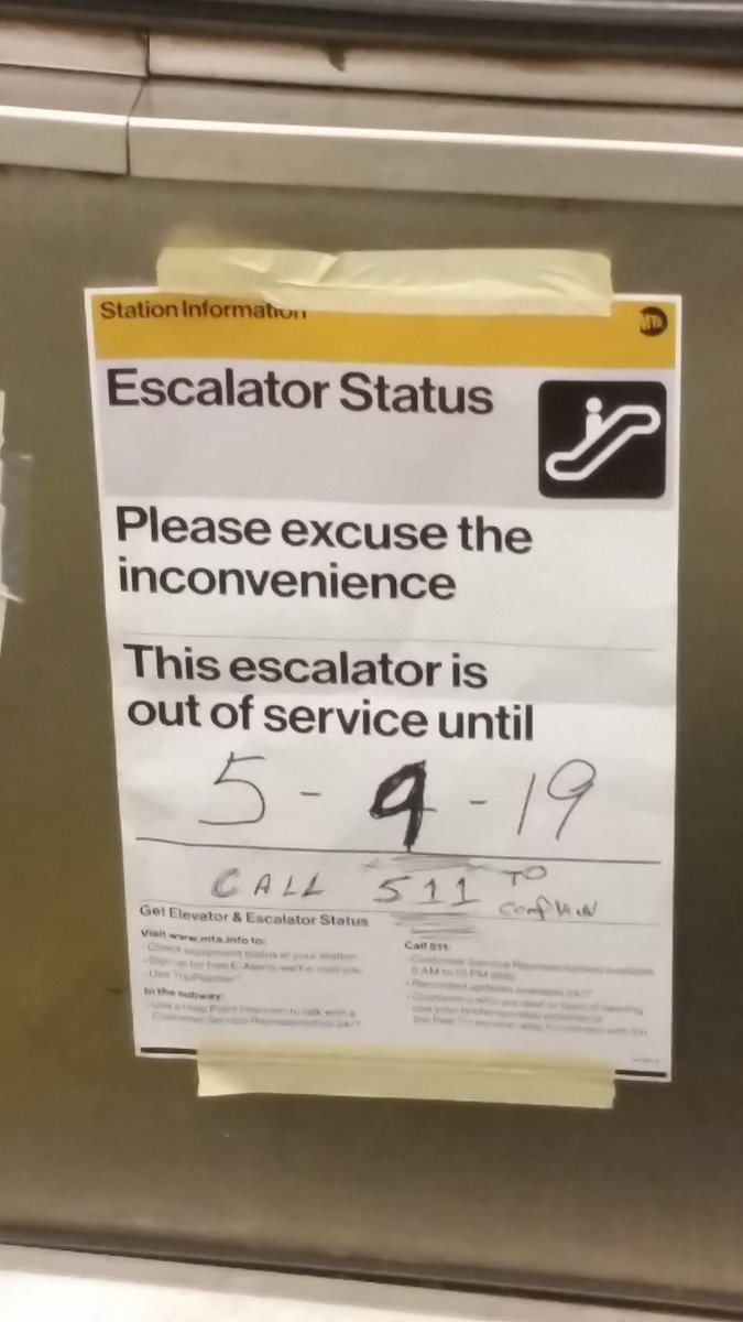 BeingGARIFUNA's tweet photo. Why is the escalator at the 205th St/Norwood subway station STILL out of order (and has been since mid-April 2019?) @MTA?!?!? @gregmocker @monicamoralestv @AndrewCohenNYC @jamaaltbailey @Fernandez4NY @JeffreyDinowitz @RepEspaillat This is awful! Delay after Delay! #fixmta https://t.co/hL5wc4n92y