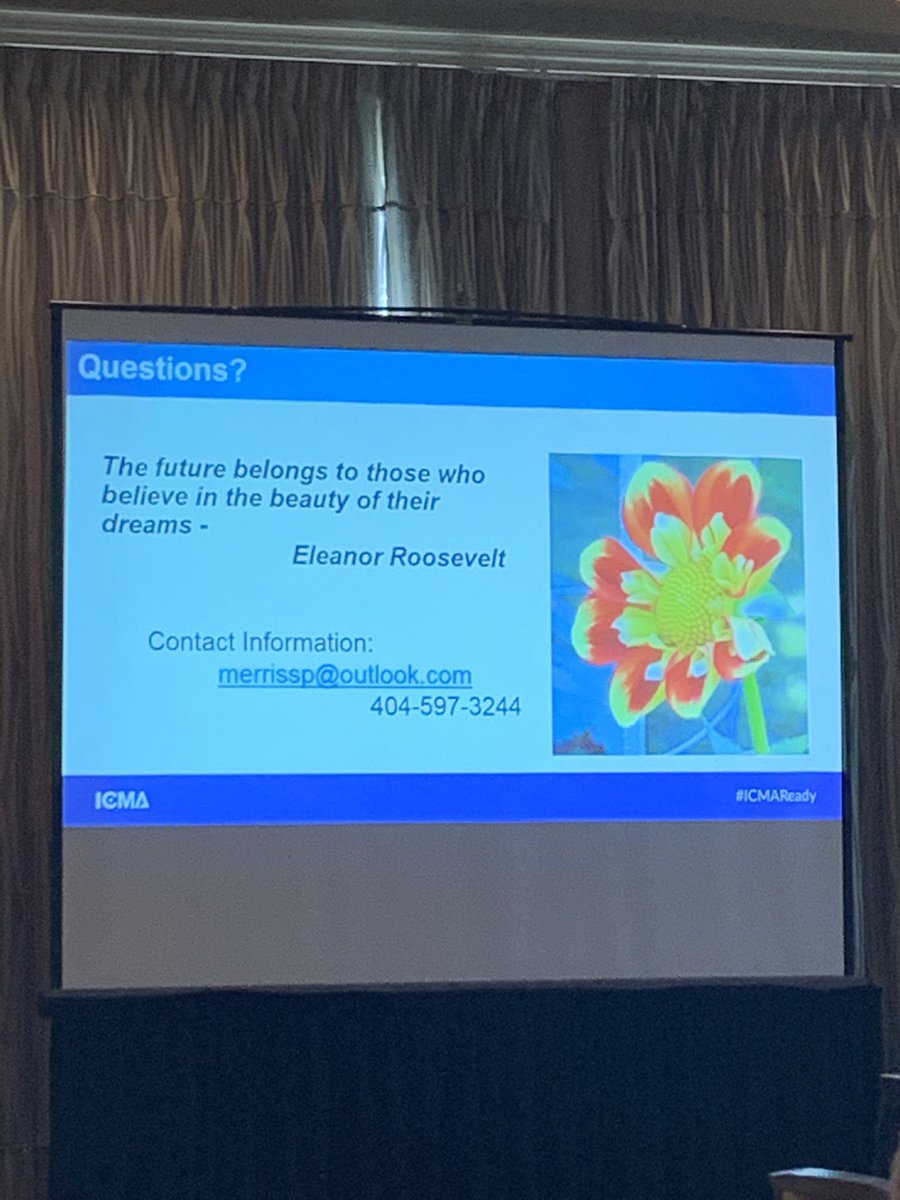 bobcatkw's tweet photo. Great quote just heard had to share
“The future belongs to those who believe in the beauty of their dreams” Eleanor Roosevelt #ICMAReady @ICMA @NACA_ICMA ICMA President Inclusive leadership @kepinkos https://t.co/e87RAYXqNI