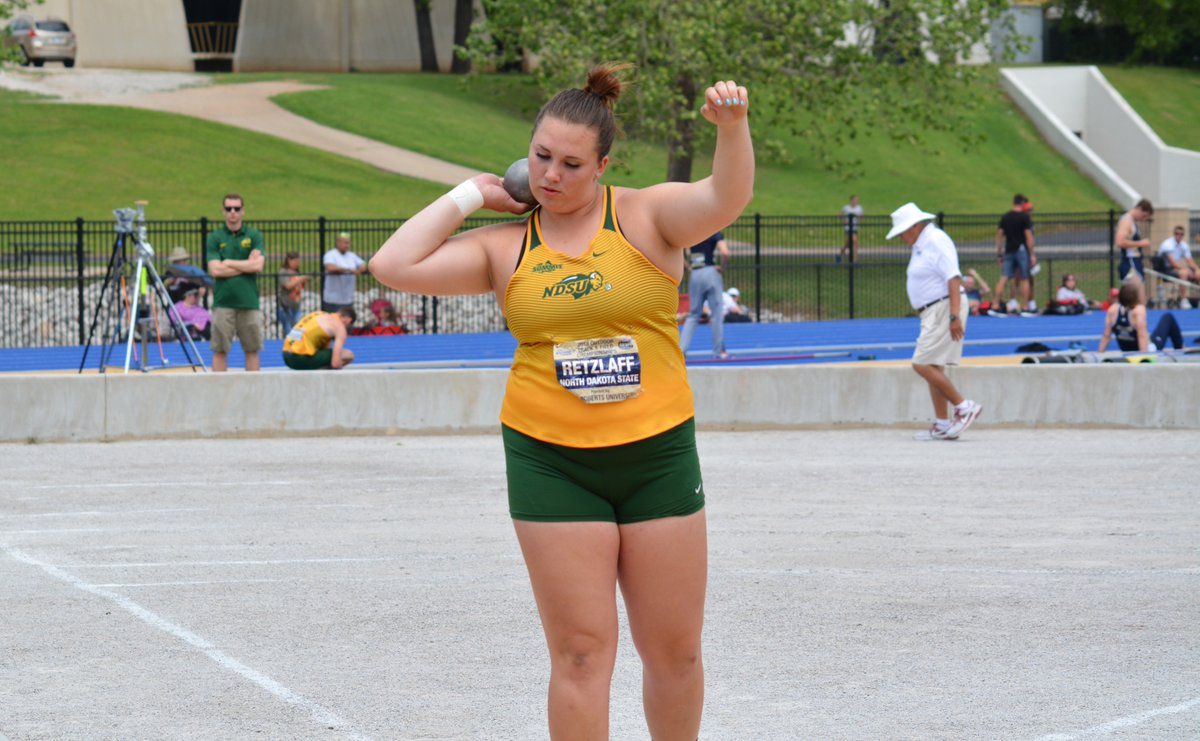 NDSUTrackField's tweet photo. The Bison women swept the top FIVE places in the shot put with Akealy Moton, Bailey Retzlaff (52-11), Maggie Schwarzkopf (48-9), Kelsey Laufenberg (48-3), and Tasha Willing (46-10).  Rachel Bring finished 8th at 45-2. https://t.co/wceSwdsRZQ