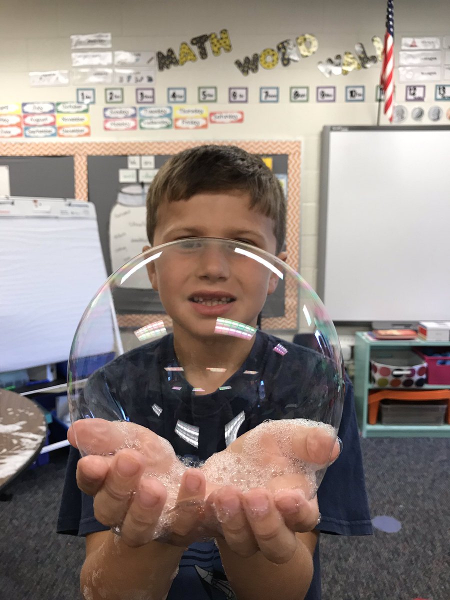 valmgreer's tweet photo. Bubble day can be so much more than outside fun! We measured, created, and experimented with how to create the most amazing bubbles ever! #STEM @CFESmustangs https://t.co/z7UWDkPIiB