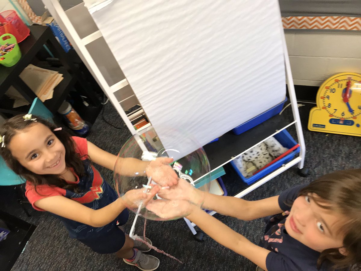 valmgreer's tweet photo. Bubble day can be so much more than outside fun! We measured, created, and experimented with how to create the most amazing bubbles ever! #STEM @CFESmustangs https://t.co/z7UWDkPIiB