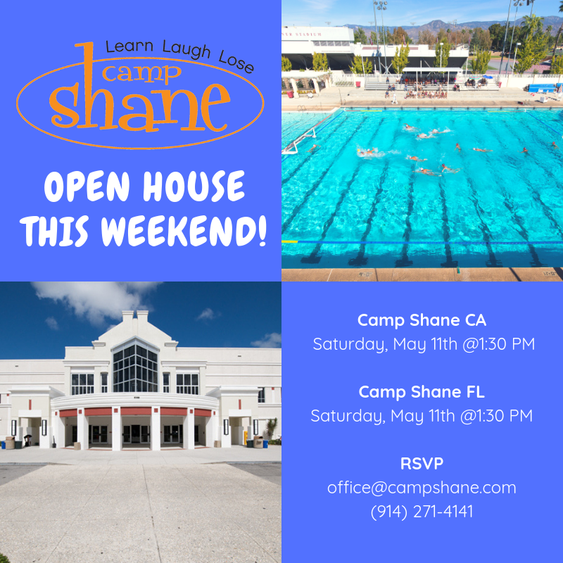 CampShane's tweet photo. Come visit us at our California and Florida Open Houses  this weekend! This is the perfect opportunity to tour our facilities and ask any questions you may have about the Camp Shane program. 

Be sure to RSVP to Office@CampShane.com! https://t.co/BLo0V7enPs