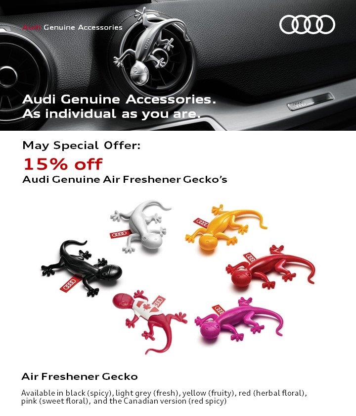 Gecko Air Freshener with Sunglasses - Yellow - Genuine Audi