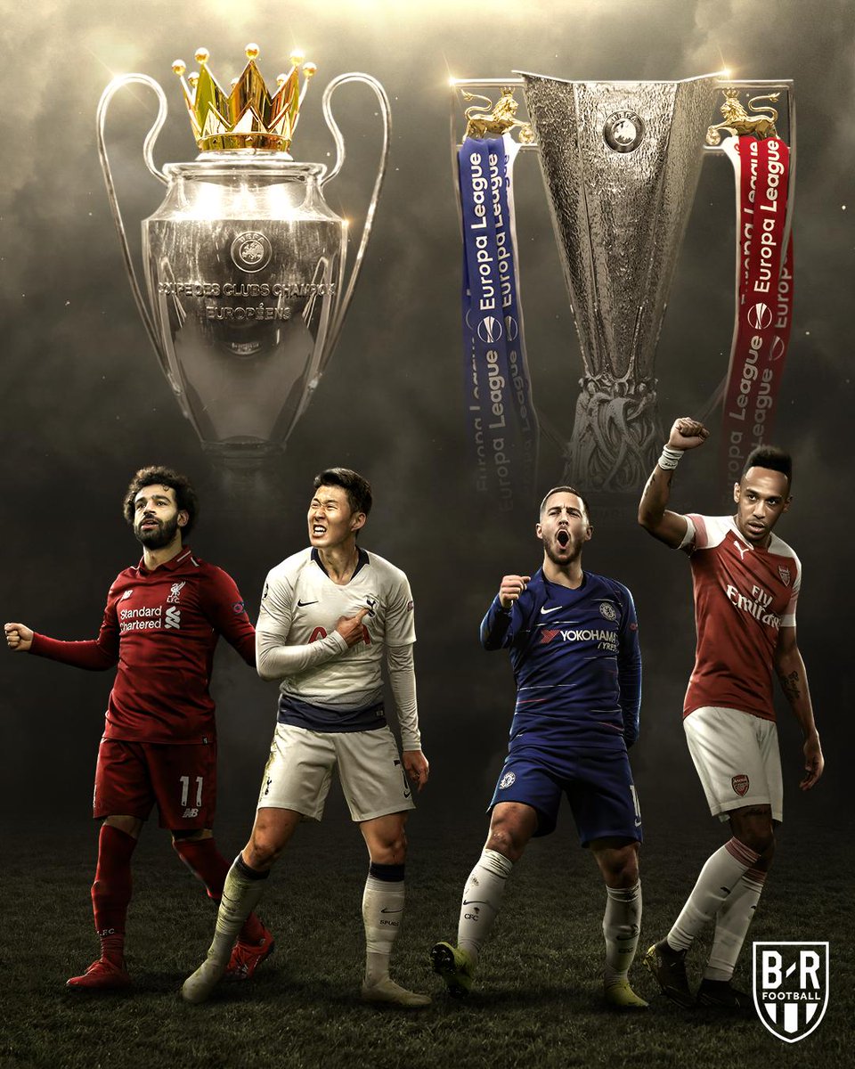 IT HAS HAPPENED!!!

Champions League final:

🏴󠁧󠁢󠁥󠁮󠁧󠁿 Liverpool 🔥
🏴󠁧󠁢󠁥󠁮󠁧󠁿 Tottenham🔥

Europa League final: 

🏴󠁧󠁢󠁥󠁮󠁧󠁿 Arsenal 🔥
🏴󠁧󠁢󠁥󠁮󠁧󠁿 Chelsea 🔥

#AllEnglish