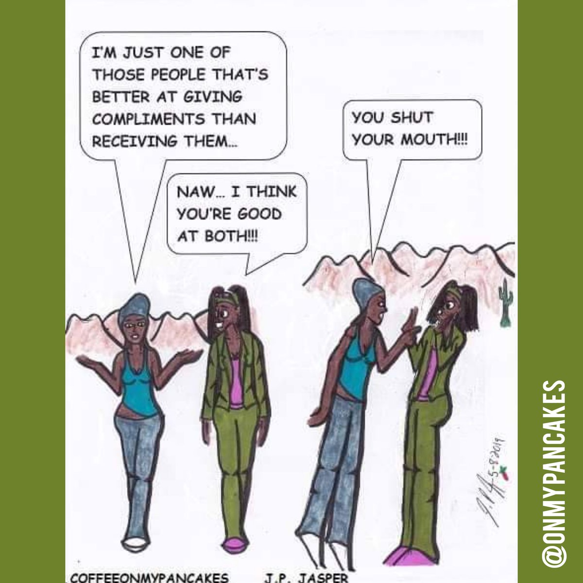 onmypancakes's tweet photo. #compliments #shutyourmouth #friends #friendgoals #iwantallthecompliments #canttakeacompliment #givecompliments #receivecompliments
#washingtonpost
#msnbc #comics #tbgwt #onmypancakes #coffeeonmypancakes #bomanijones #blackish #blacknerd #blerd #blerds https://t.co/eBLgpTACIT