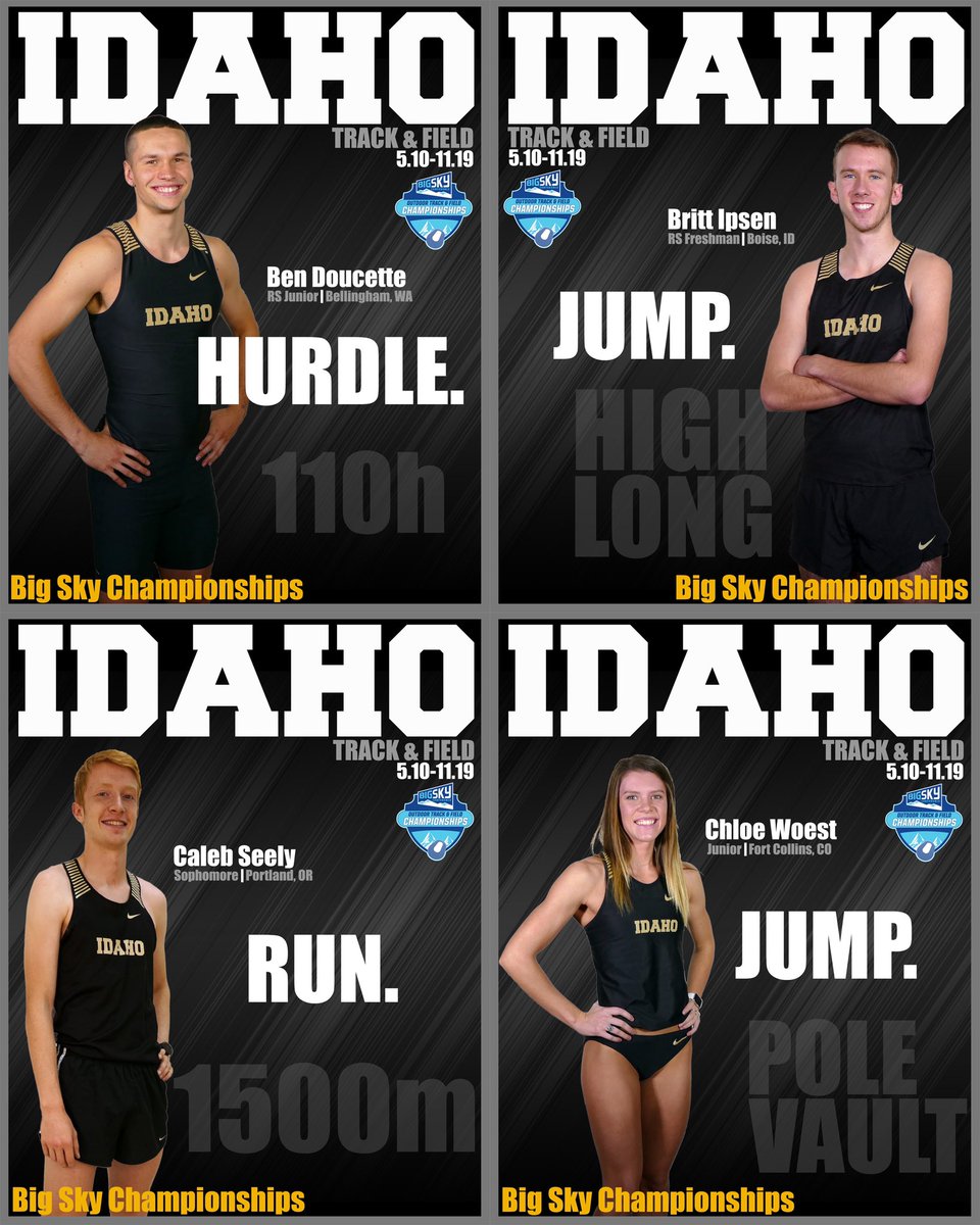 Hurdle. Jump. Run. Sprint. Throw.
These Vandals do it all and are ready to do it when it counts. #GoVandals #BigSkyTF #IdahoTrack #BraveandBold #MCAA #runnerspace #dyestat