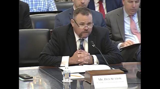 LGMAnews's tweet photo. Dan Sutton, @Countdaneml, chairman of the California LGMA, explains to Congress today about recent changes to required food safety practices for leafy greens saying  "I am so proud to be part of a farming community that puts the safety of our products at the forefront. https://t.co/7A4RiTdCNY