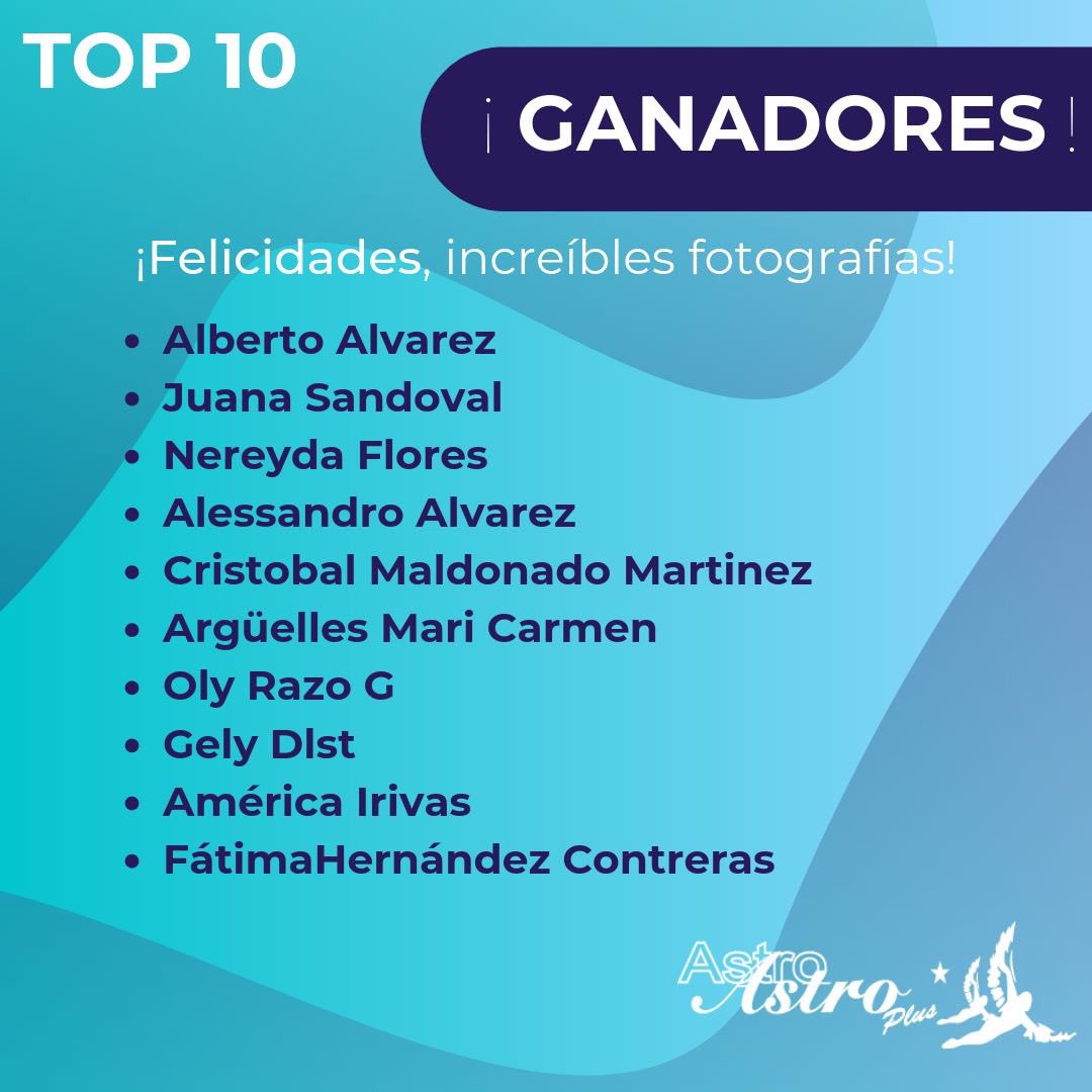 BusAstroPlus's tweet photo. ¡🥳Felicidades a nuestros #Top10 ganadores!
Nos pondremos en contacto con ustedes vía mensaje para los detalles de su entrega #AstroPlusMeConecta
¡Gracias a todos los demás por participar y por dejarnos sus sugerencias! #FelízDíaDeLaMadre https://t.co/PRIe9ez6fx
