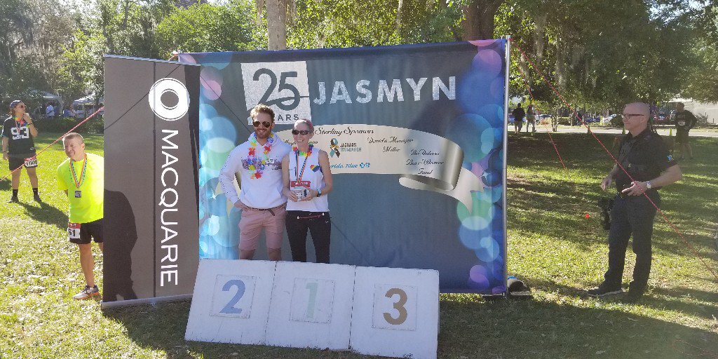 BaptistHealthJx's tweet photo. #TBT Thank you to all of our team members who got up early to run, walk or volunteer at this year’s @JASMYNJax #stridesforpride5k🌈 on behalf of Baptist Health! And congrats to #BaptistSouth PACE Nurse Lynn Asp for placing first in her age group! #BaptistPRIDE #BaptistProud https://t.co/ROrfROp8n0