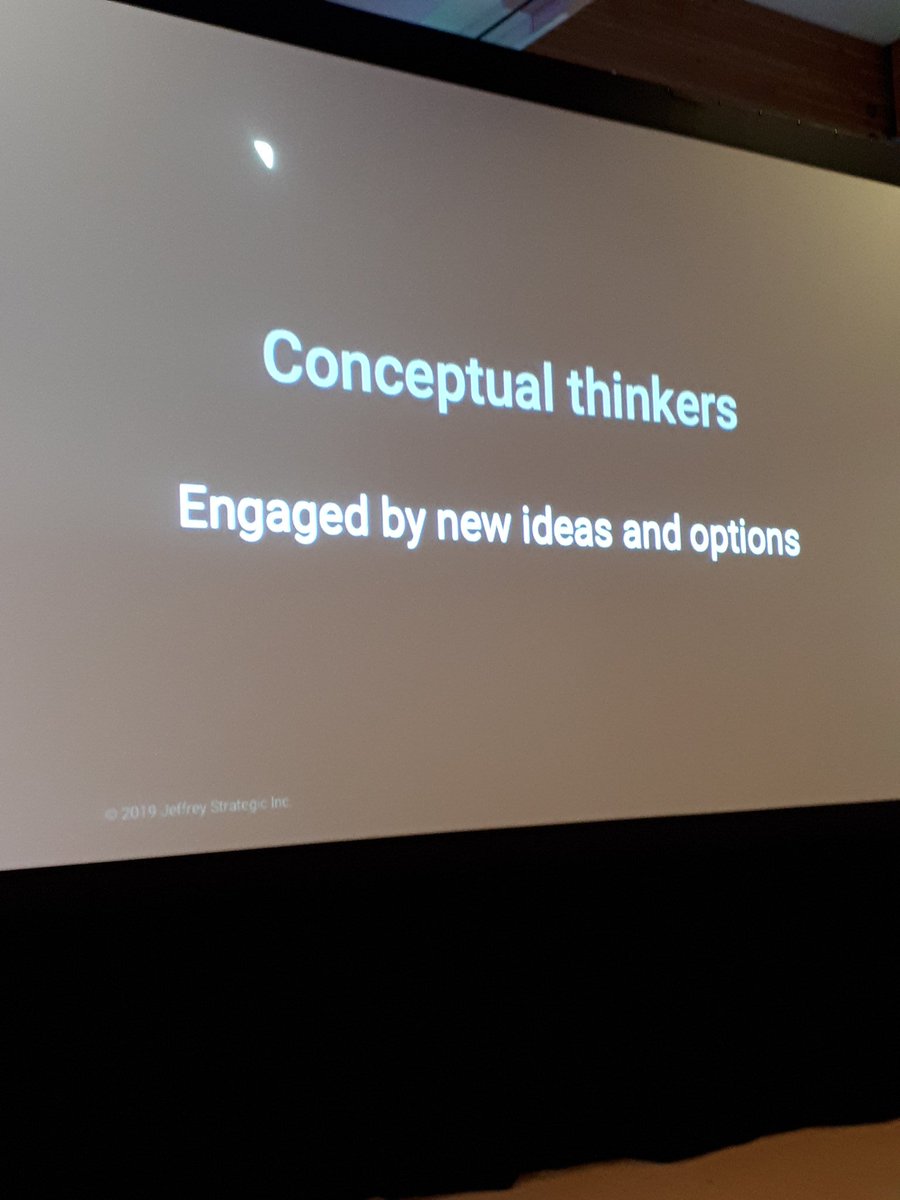 pmi_sac's tweet photo. A conceptual thinker will pick out bits and bites and weave together stuff and things....in the end they will come with brilliance but it is pretty darn random! @GregorJeffrey #PDCYYC https://t.co/Y3b3TuhJpl
