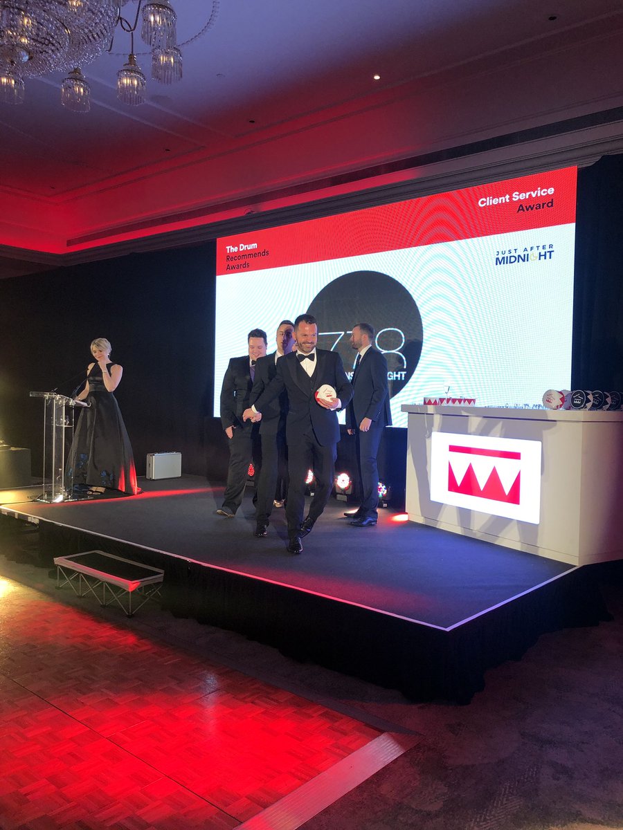 Well done to our lovely agency buddies <a href="/WeAre778/">WeAre778</a> for your well deserved win for Client Service - nice work 👌#drumawards