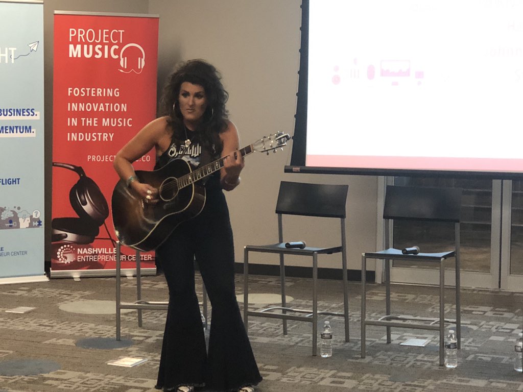 StephenLinn's tweet photo. We put a some #Music into @ProjectMusicEC today! Thanks @HannahDasher for the performance and the great insights. @entrecenter @SonyNashville @Triple8MGMT #startup #tech #countrymusic https://t.co/Gh49iiWRCw