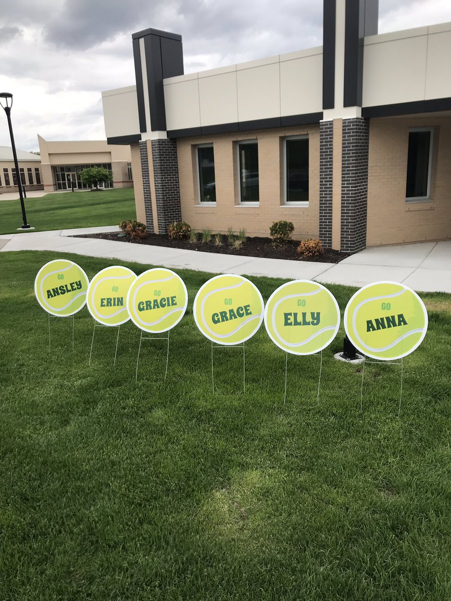Signs are out!! State next Thursday at the Woods Center in Lincoln!! 🎾🎉🎾