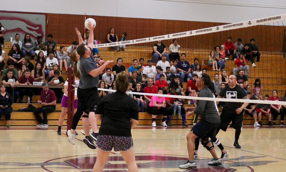 THEGSD200's tweet photo. Our Staff vs Staff Volleyball Showdown was a huge success! Thanks to everyone who came out to cheer on our teams & to all of the staff members who gave it their all!
In the end there could be only one winner...and the Volleyball Showdown champion is the GHS team! #GSDProud https://t.co/QT8xtA5zZ5