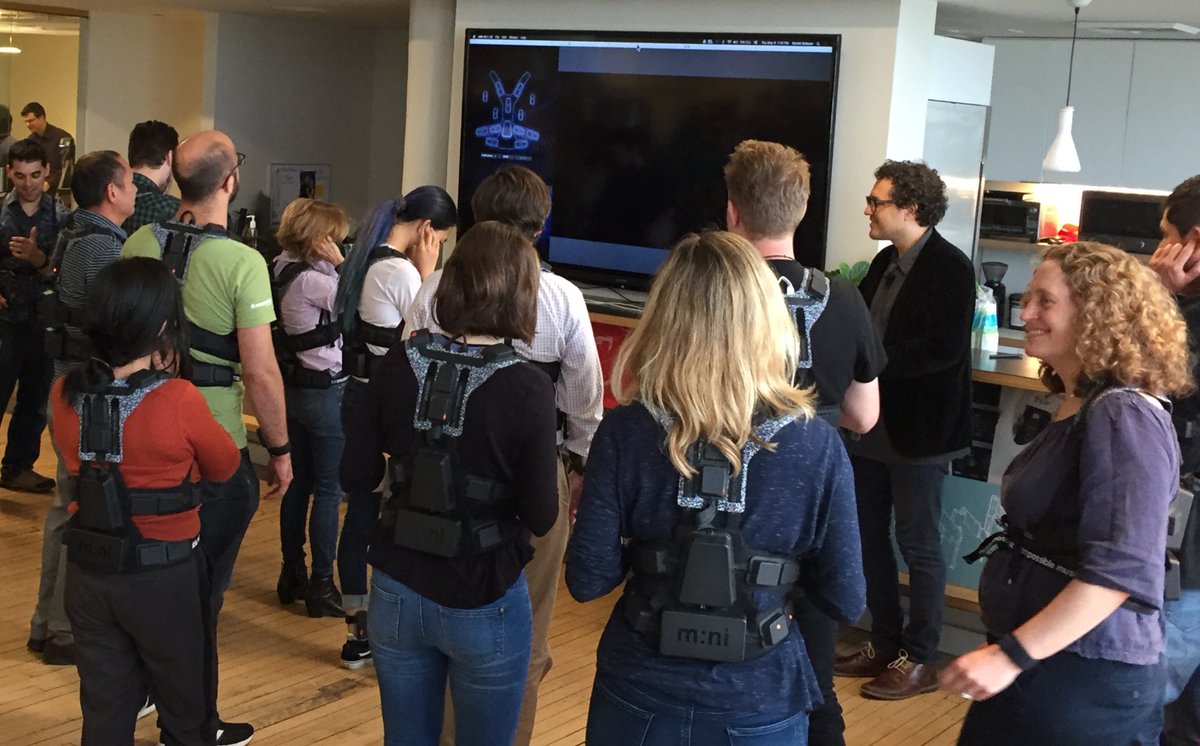 Impressive haptic vest demo for hard of hearing music and concert participation by Music: Not Impossible @Bresslergroup <a href="/PhillyIOT/">Philly IoT Meetup</a> tonight for #PTW19