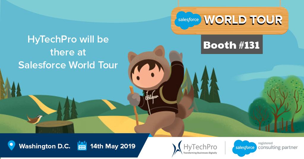 hytechpro's tweet photo. Get ready to take next leap in your digital transformation at #SalesforceWorldTour Washington D.C. on 14 May 2019. Don't forget to stop by our booth no. 131! Register here- https://t.co/a0gA5DLzdX #Salesforce #SalesforceWorldTour2019 https://t.co/CjZLdtaNuE