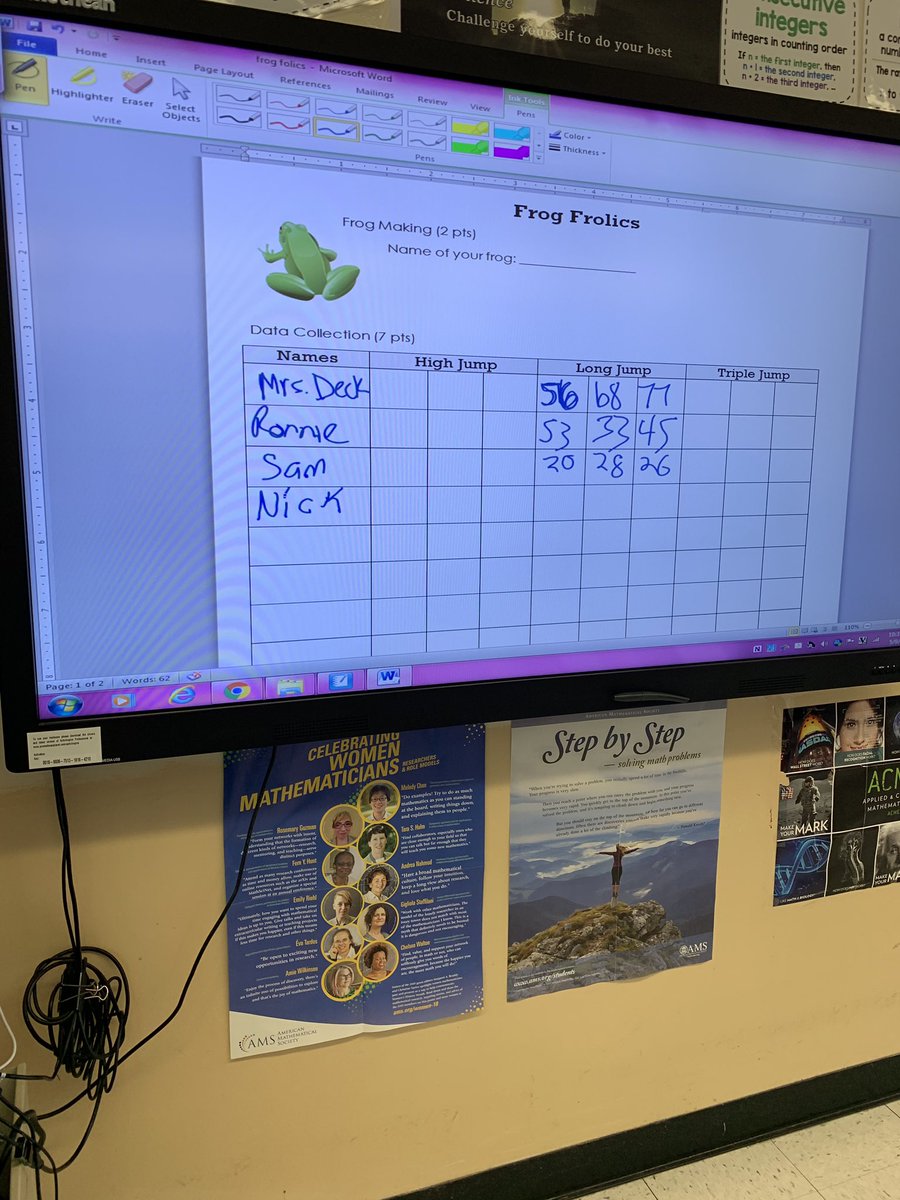 deck_math10's tweet image. Frogolisous + Lab period! Frog Jump-a-thon to collect/analyze data. #algebra #statistics #welovemath @KetchamNation