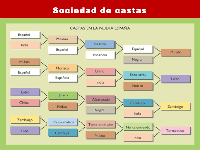 NClassism's tweet photo. This is an illustrative image of how each one of the existing castes in New Spain were formed, which combinations were required. #classism #discrimination #History https://t.co/yqtMacyfdo