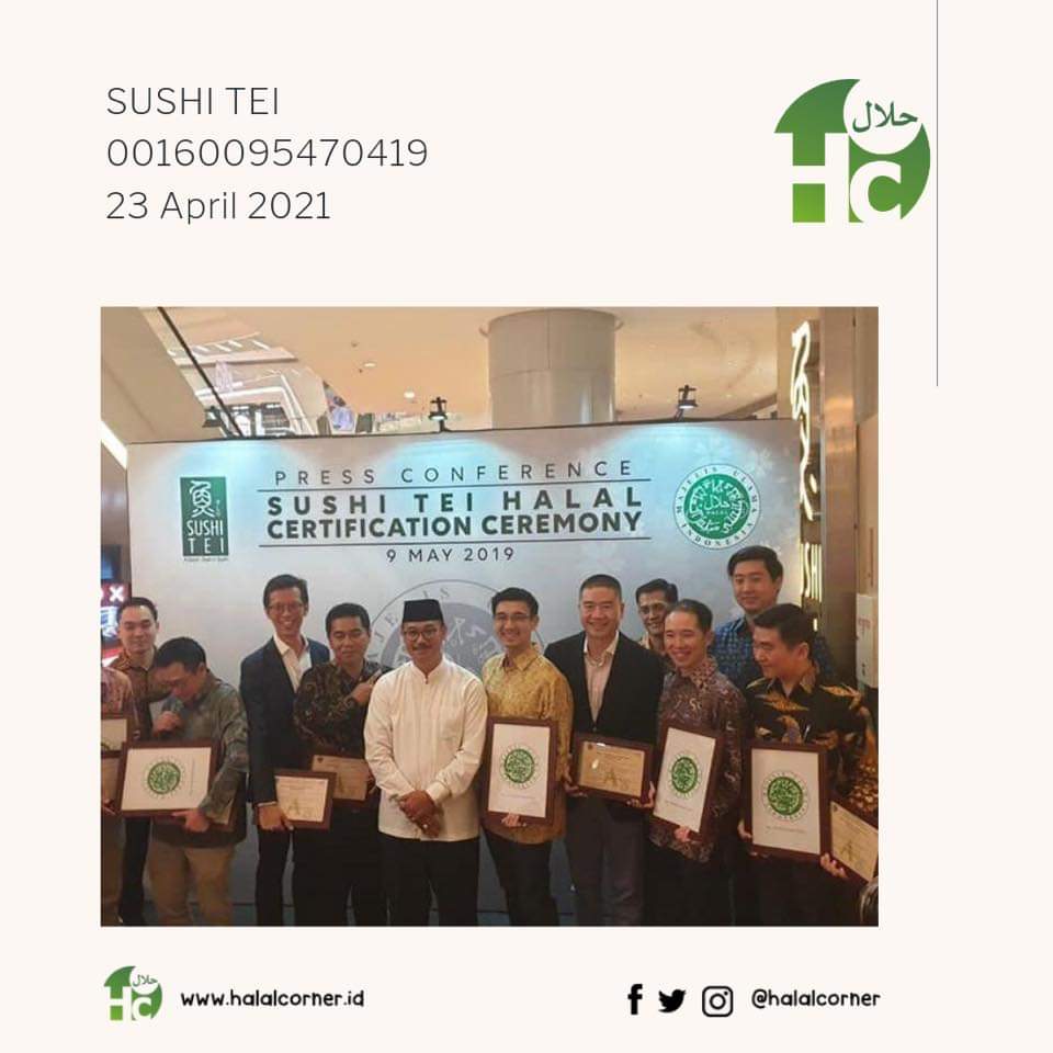Khabar gembira pagi2.Alhamdulillah, tambah lagi sushi tersertifikasi halal.Resto Sushi Tei.Yeay.^^
InsyaAllah di Bjm dan Bjb menular yaa.