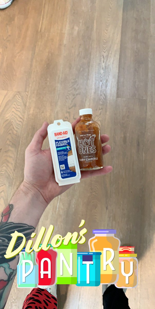 DillonFrancis's tweet photo. Giving away my hot ones hot sauce today for #DillonsPantry and I’m gonna throw in these band-aids so u can scare ur friends and pretend u have a cut!! RT to win https://t.co/rfdqFUP8do