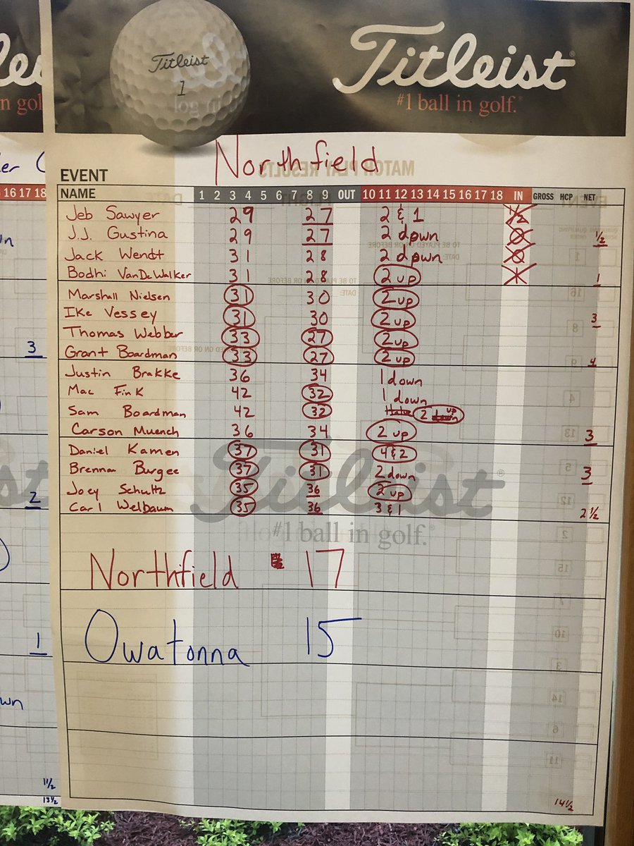 17-15 win over Owatonna in a very fun Ryder Cup Format.