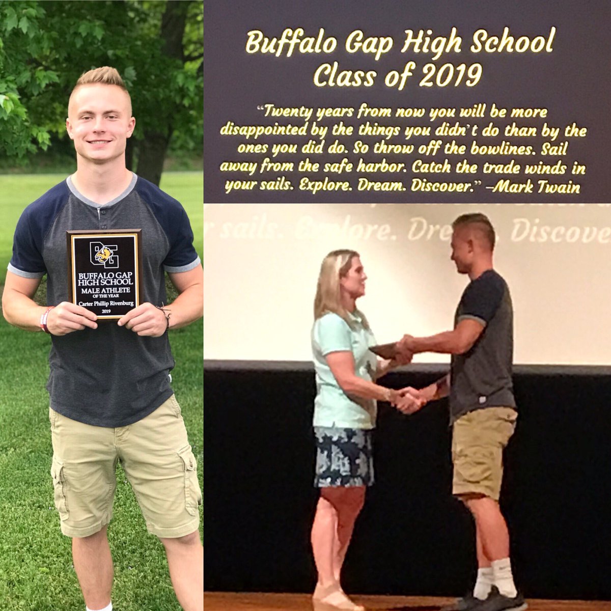 carmensheets12's tweet photo. Buffalo Gap High School Male Athlete of the Year! Your momma is proud of you @crivenburg26 💙 Keep working hard! 
#realityiswrongdreamsareforreal
#VTbound https://t.co/6NjVoeIEhw