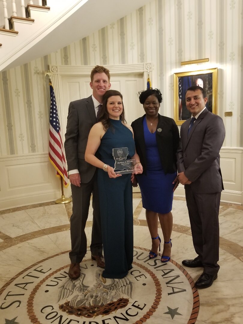 TalktoVC's tweet image. Well done #rainwaters. Representing #rayville and Northeast Louisiana at Governors Mansion. #LSBDC ⁦@ULM_Official⁩ is proud of its clients.