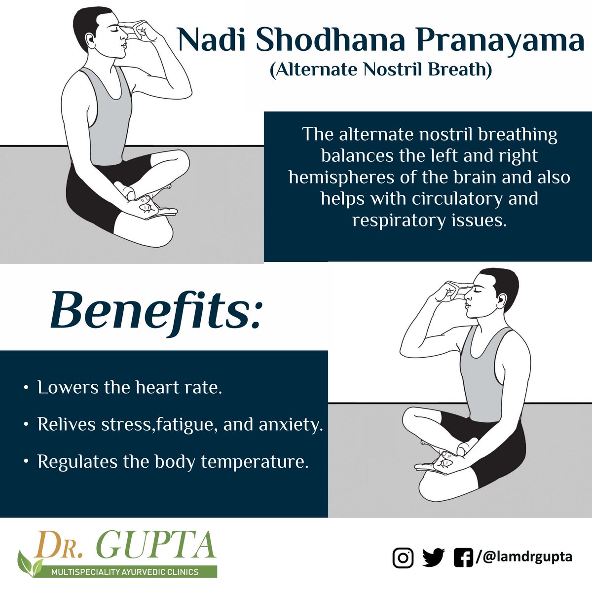 Dr Bhupinder K Gupta Nadi Shodhana Pranayama Alternate Nostril Breath The Alternate Nostril Breathing Balances The Left And Right Hemispheres Of The Brain And Also Helps With Circulatory And Respiratory