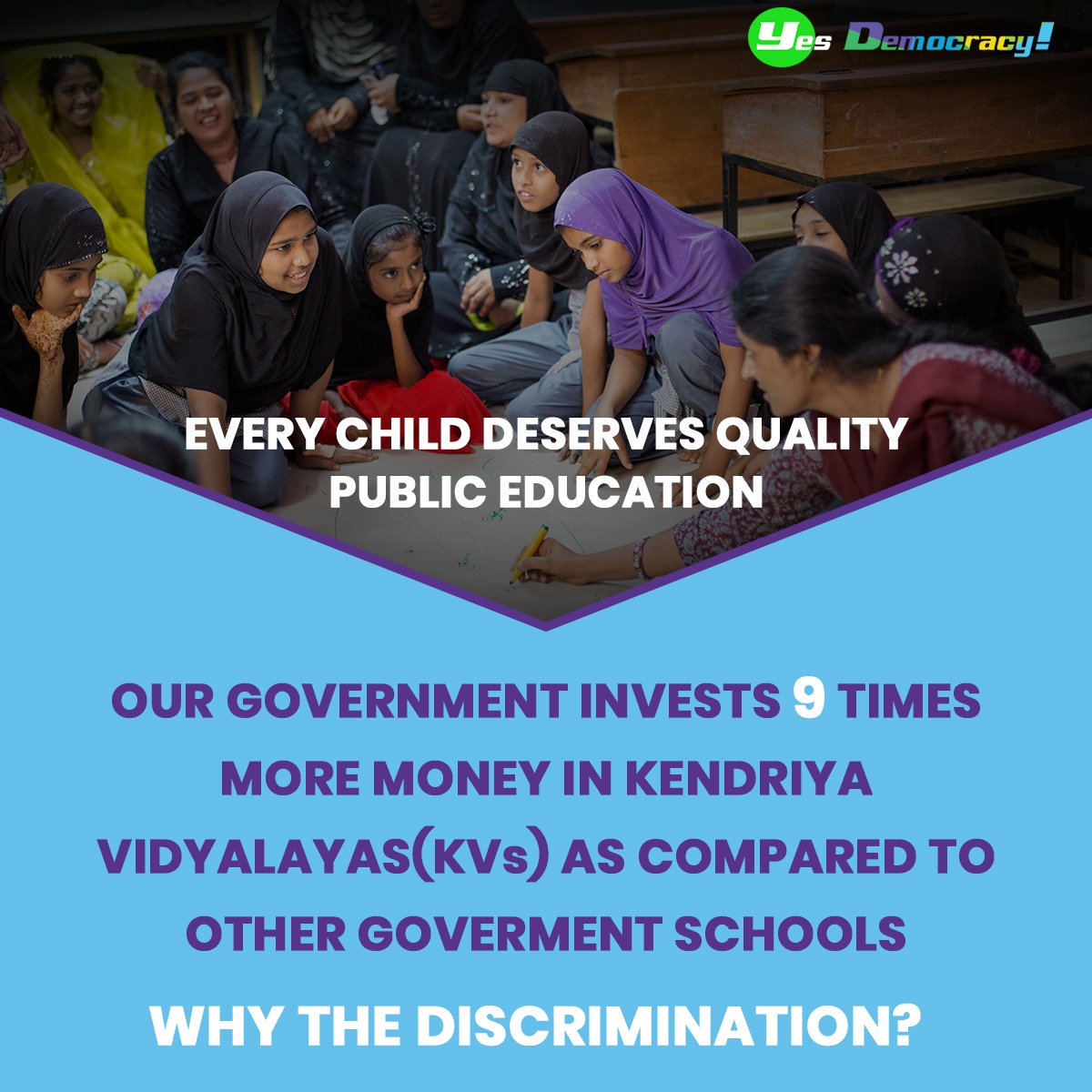Every citizen of India deserves an equal chance at quality education.#SmashInequality and say #YesDemocracy Lend your support to universal equality quality education to #FightInequality 

yesdemocracy.oxfamindia.org