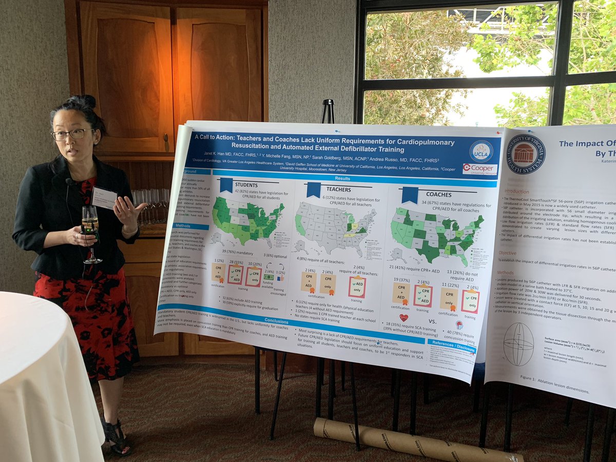 MickiVail's tweet photo. Influential. Smart. Achieving. #HRS2019 #womeninEP Eye-opening poster about #CPR and #AED training (or lack of) in schools from @netta_doc. https://t.co/U4xcz7IQHq