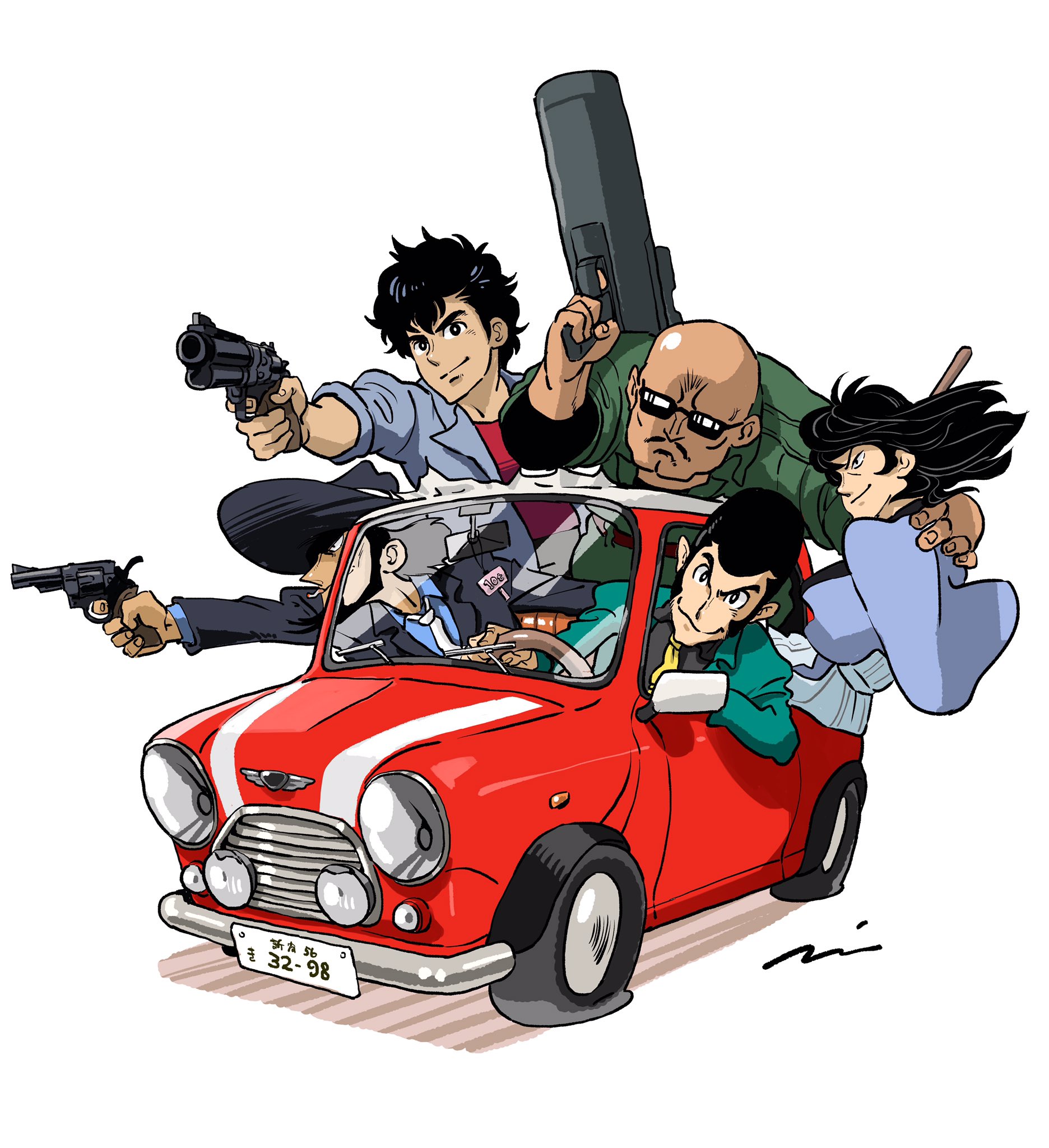 Max 大都会 東京新宿での楽しい乗り合わせ ルパン 次元大介 石川五ェ門 冴羽獠 伊集院隼人 T Co Gxfjpmuhxl Twitter