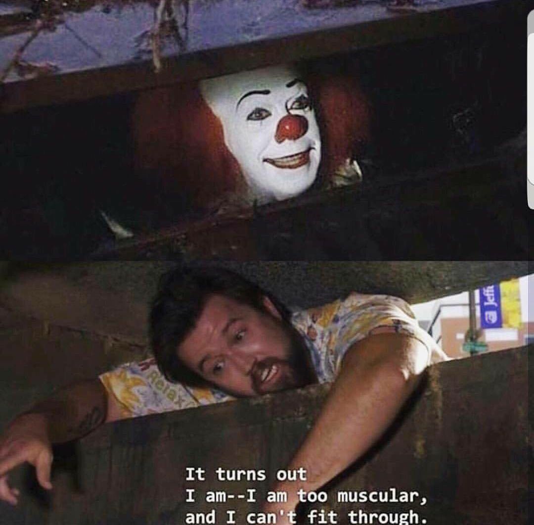 InUrFaceHorror's tweet photo. Lolol. This is the #mostperfect #meme ever lol. #pennywise vs #alwayssunny
#macismyspiritanimal
🎞
☀️
🎈
#pennywise #itmovie #stephenking #horror #movie #itchaptertwo #film #losersclub #finnwolfhard #jessicachastain #it2 #jamesmcavoy #movieaddict #horroraddict #itchapter2🎈 https://t.co/9VPUOw2Yga