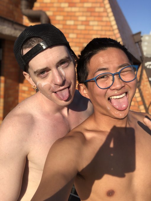 Still cute, even with cum and throat slime on our faces! So much fun with @axel_abysse this past week<a href="/tag/fitness"class="tags"><span>#fitness</span></a><a href="/tag/blue"class="tags"><span>#blue</span></a>