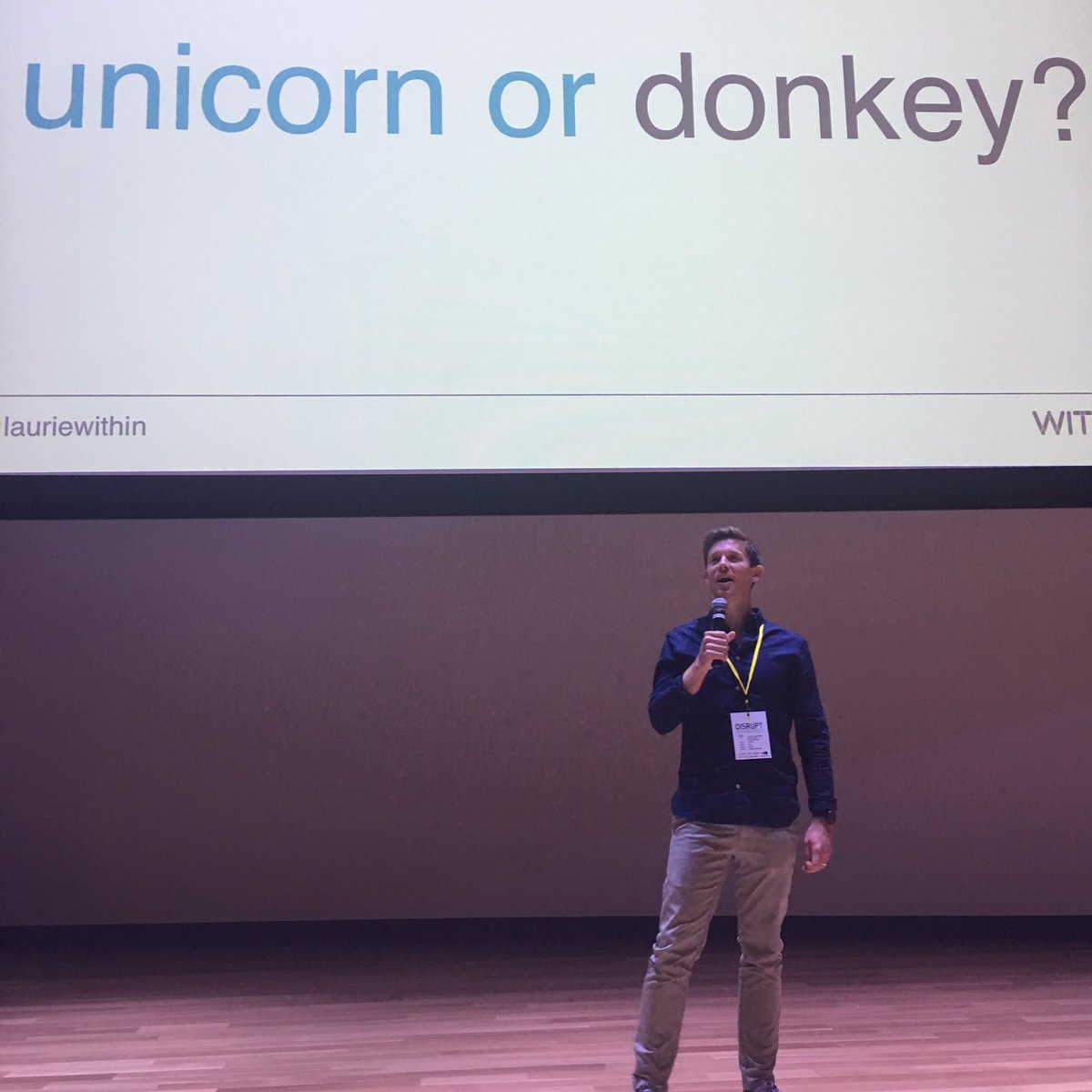 “Would you rather have a unicorn or a donkey?” <a href="/lauriewithin/">Laurie Bennett</a> #DisruptHRYYC #yycnow #yycevents #hr #disruption #lifeofdisrupter