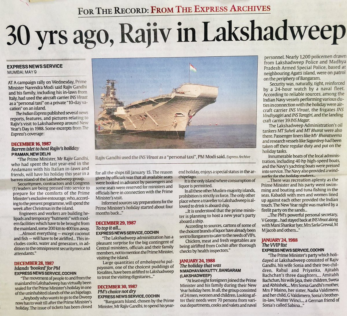 sambitswaraj's tweet photo. Truth has the uncanny habit of popping up it’s head..however hard one may try to suppress it!

Sharing with you the “Fingerprints” of Rajiv Gandhi’s misdeeds from the Express Archives https://t.co/urgfYq2cIy