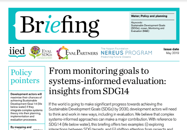 EVALSDGs's tweet photo. Briefing paper-May 2019 https://t.co/NxynDsuAc9 https://t.co/2AS4mEDc6V