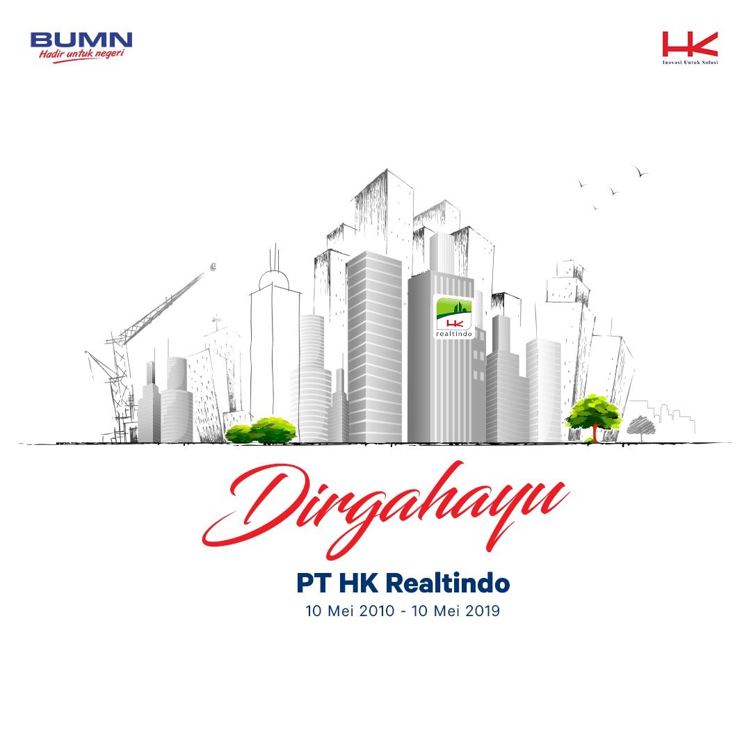 HutamaKarya's tweet photo. Dirgahayu PT HK Realtindo yang ke-9!
🎉🎉🎉

Semoga PT HK Realtindo tetap berkomitmen untuk bekerja keras dalam mewujudkan Misi HKR menjadi Pengembang Properti Terkemuka di Indonesia.

#HutamaKarya #HK #IMVID #InovasiUntukSolusi #Infrabuddy  #EverybodyIsInfrabuddy #HKUpdates https://t.co/jWmO4w0srA
