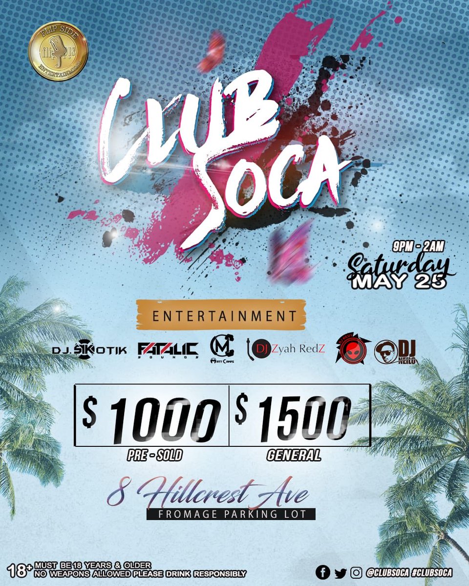 djzyahredz's tweet photo. Issa Vibe when DJ Zyah Redz Touch Down !!!!! #ClubSoca ๐ฅ๐ฅ๐ฅ๐ฅ๐ฅ @ClubSoca MAY 25TH ๐๐๐๐๐๐๐ https://t.co/Q9Zkj6pnjq