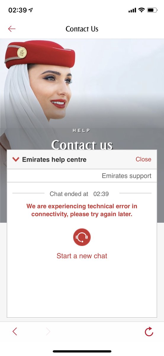 Booked a fare which I can’t complete due 2 ur technical error spent 40mins on d phone <a href="/emirates/">Emirates</a> #harassed